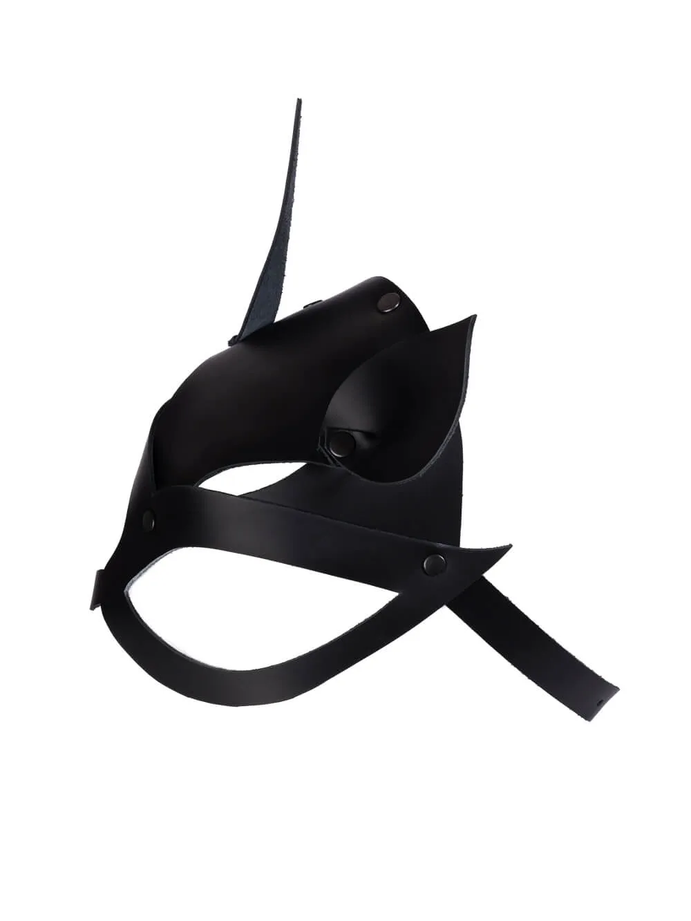 Handmade sexy leather cat mask. Kitten mask for Halloween party, night club, erotic and role playing games.